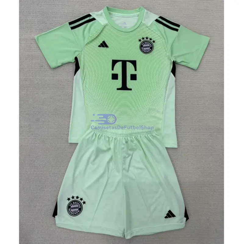 Camiseta de Portero Bayern Múnich 2025/26 Verde Niño Kit