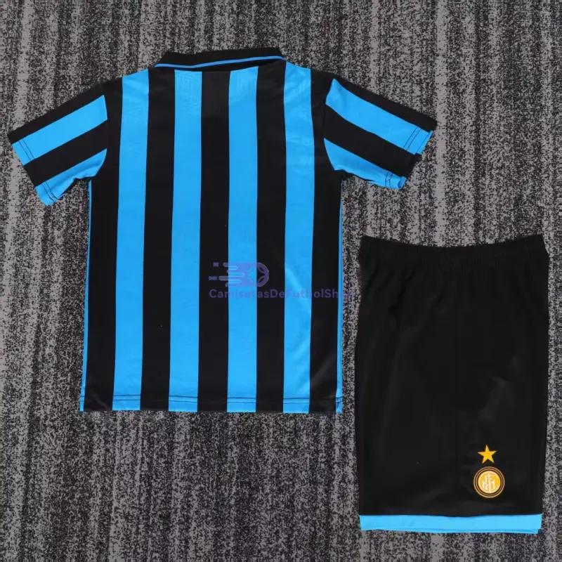 Camiseta Inter de Milan 1992/94 1ª Equipación Retro Azul/Negro Niño Kit