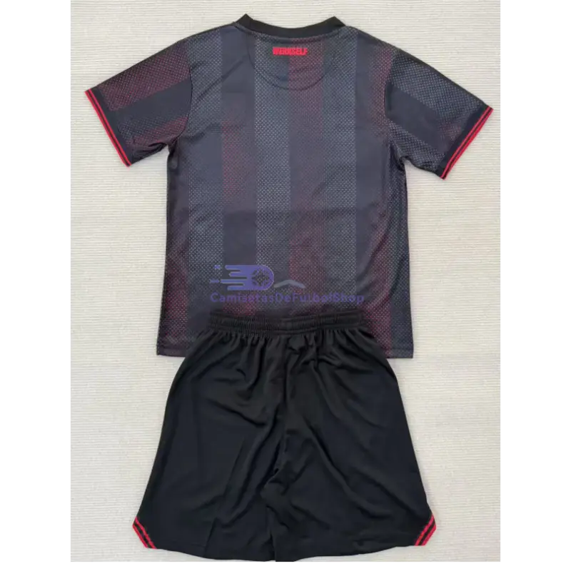 Camiseta Leverkusen 2025/2026 1ª Equipación Negro Niño Kit