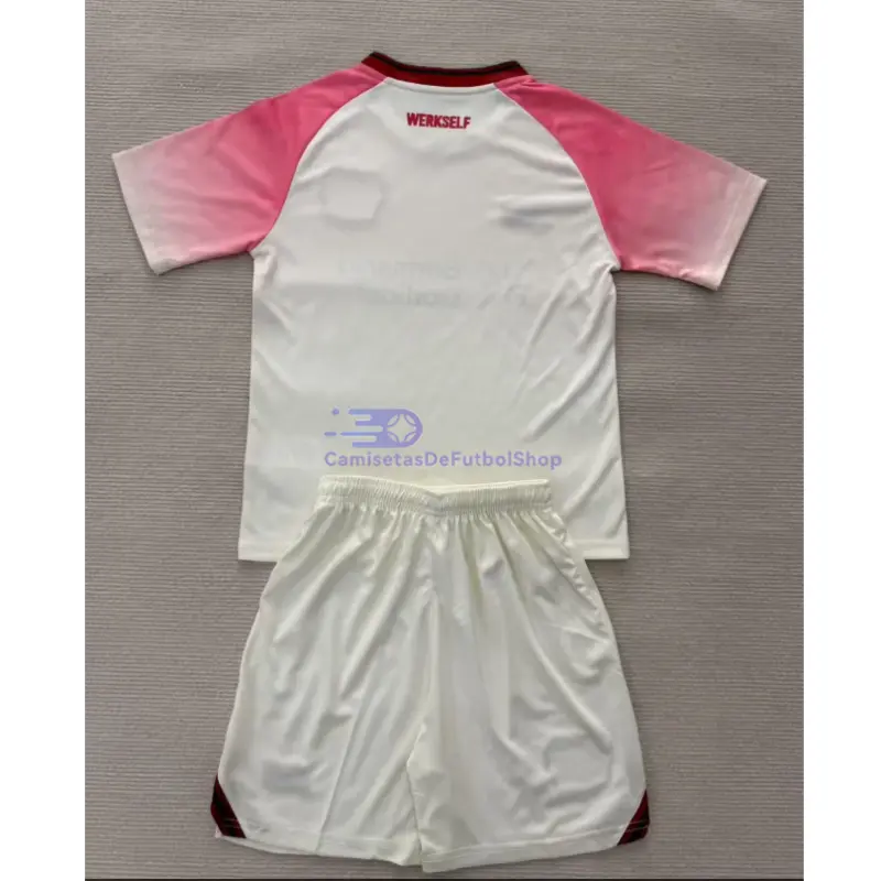 Camiseta Leverkusen 2025/2026 2ª Equipación Blanco/Rosa Niño Kit