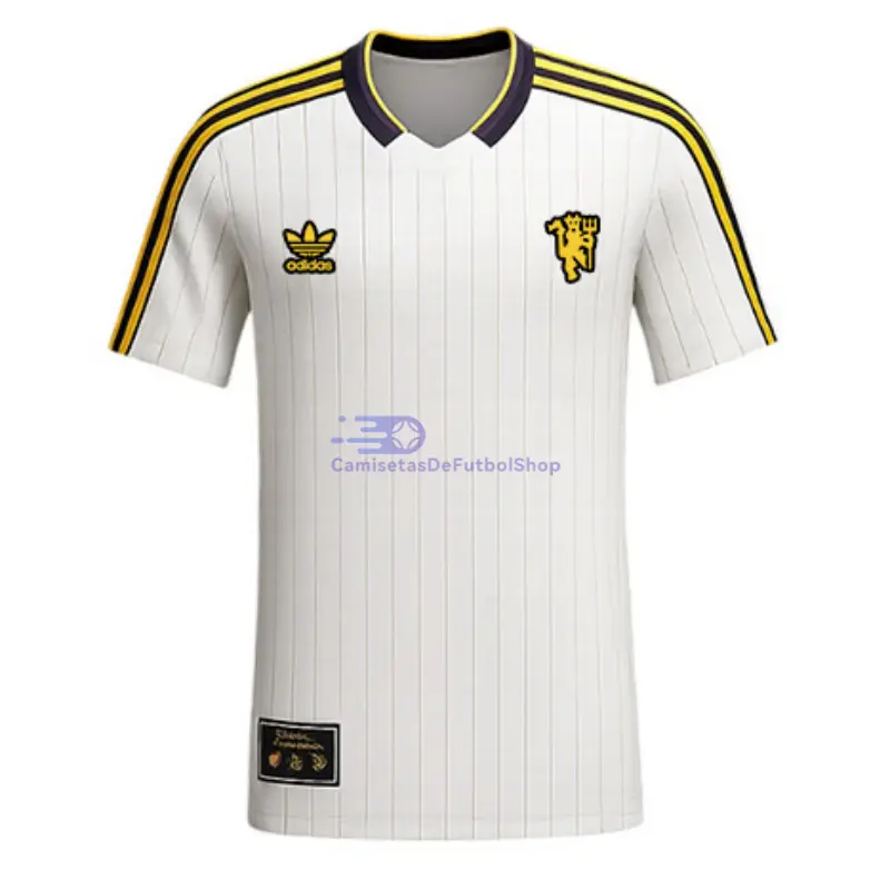 Camiseta Manchester United Terrace Icons Retro 2025/26 Blanco/Amarillo