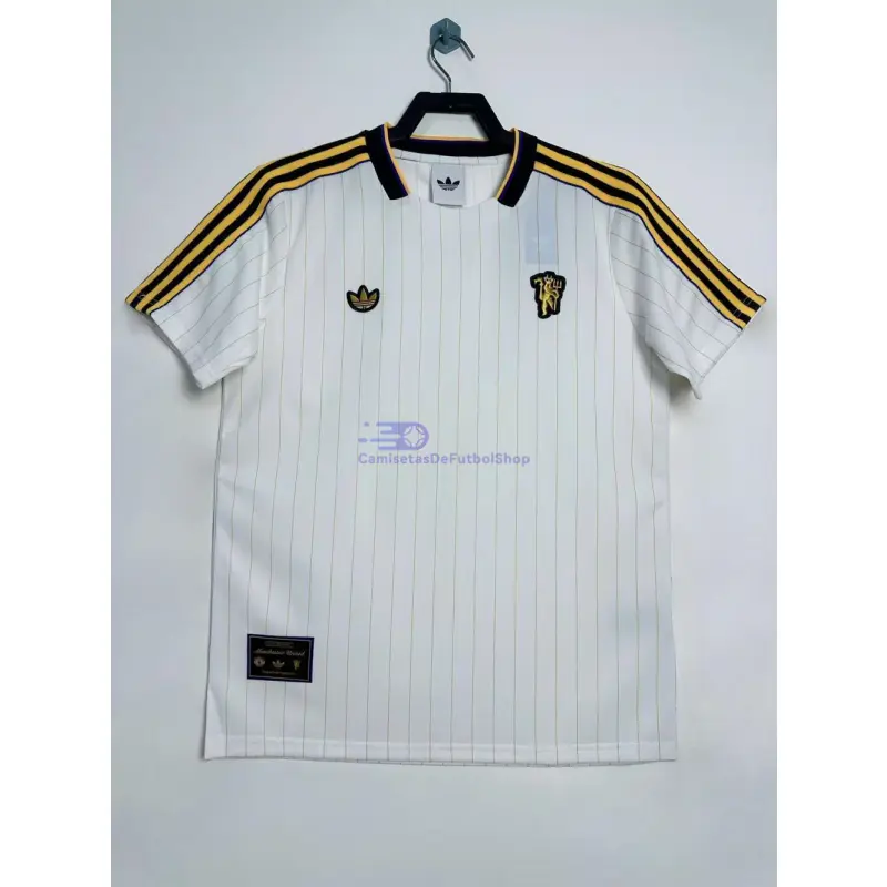 Camiseta Manchester United Terrace Icons Retro 2025/26 Blanco/Amarillo