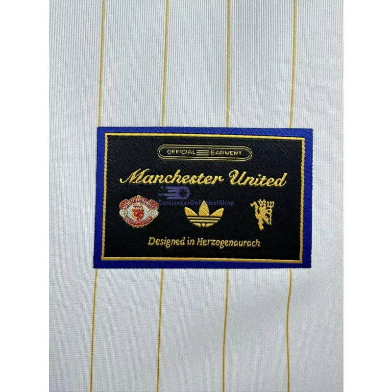 Camiseta Manchester United Terrace Icons Retro 2025/26 Blanco/Amarillo
