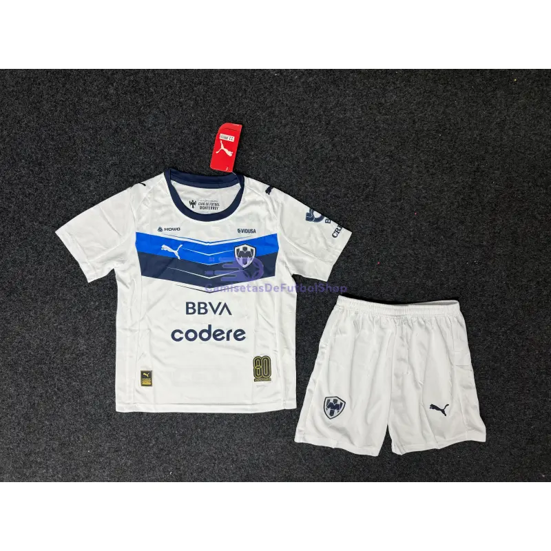 Camiseta Monterrey 2025/2026 2ª Equipación Blanco Niño Kit