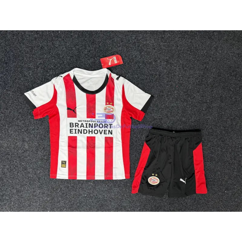 Camiseta PSV Eindhoven 2025/2026 1ª Equipación Rojo/Blanco Niño Kit