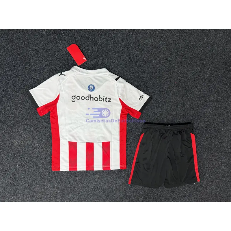 Camiseta PSV Eindhoven 2025/2026 1ª Equipación Rojo/Blanco Niño Kit