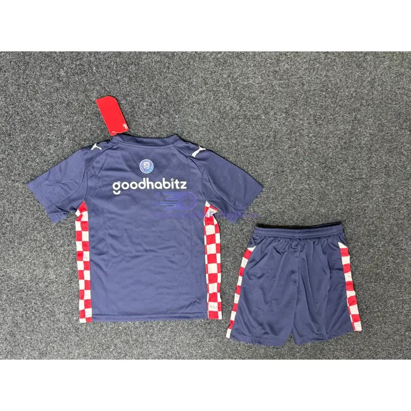 Camiseta PSV Eindhoven 2025/2026 2ª Equipación Azul Marino Niño Kit