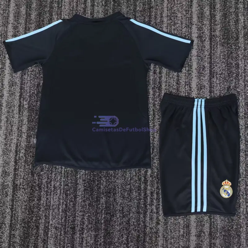 Camiseta Real Madrid 2003/04 2ª Equipación Retro Negro Niño Kit