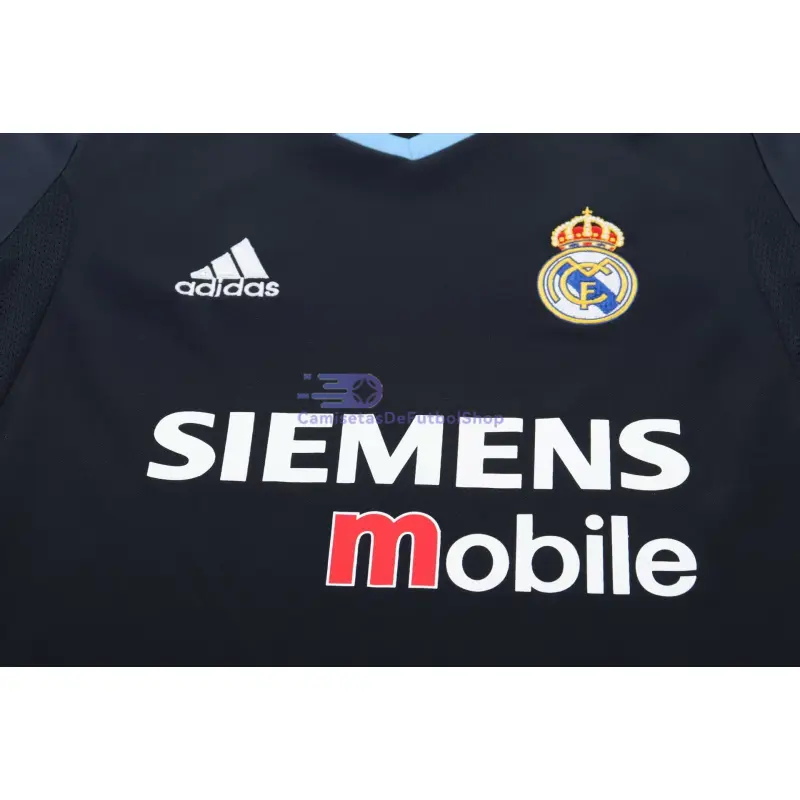 Camiseta Real Madrid 2003/04 2ª Equipación Retro Negro Niño Kit