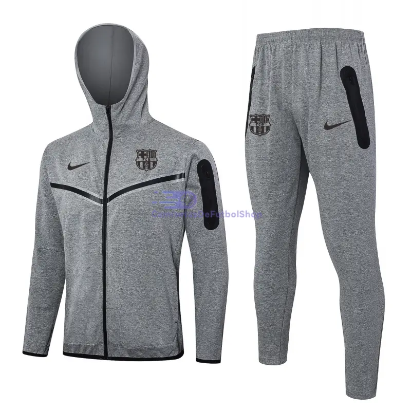 Chandal con Capucha Barcelona 2024/2025 Gris