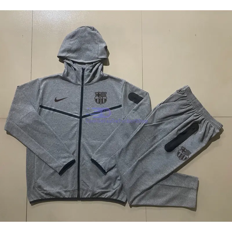 Chandal con Capucha Barcelona 2024/2025 Gris