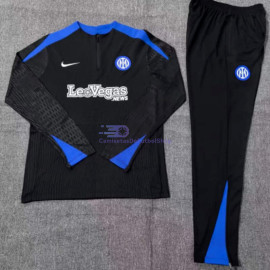 Sudadera De Entrenamiento Inter de Milan 2024/2025 Niño Kit Negro (EDICIÓN JUGADOR)