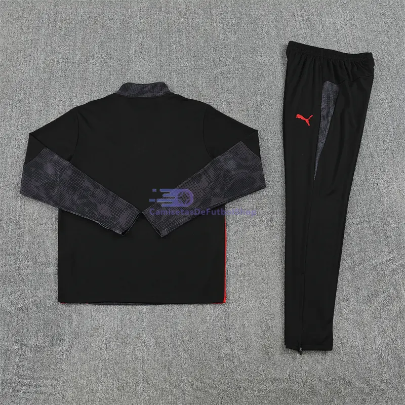 Sudadera De Entrenamiento AC Milan 2025/2026 Kit Negro con Estampado