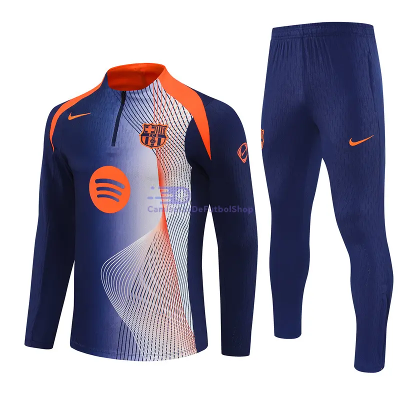 Sudadera De Entrenamiento Barcelona 2025/2026 Kit Azul/Naranja con Estampado