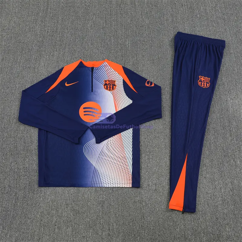 Sudadera De Entrenamiento Barcelona 2025/2026 Kit Azul/Naranja con Estampado