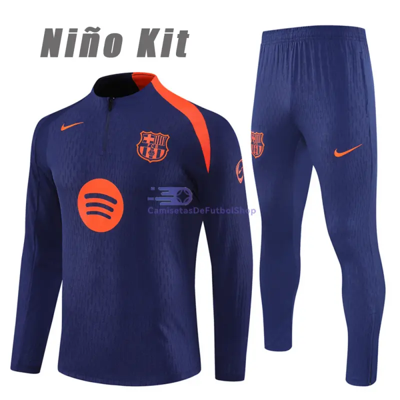 Sudadera De Entrenamiento Barcelona 2025/2026 Niño Kit Azul/Naranja (EDICIÓN JUGADOR)