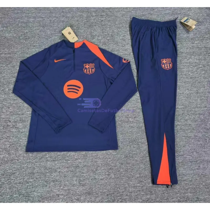 Sudadera De Entrenamiento Barcelona 2025/2026 Niño Kit Azul/Naranja (EDICIÓN JUGADOR)