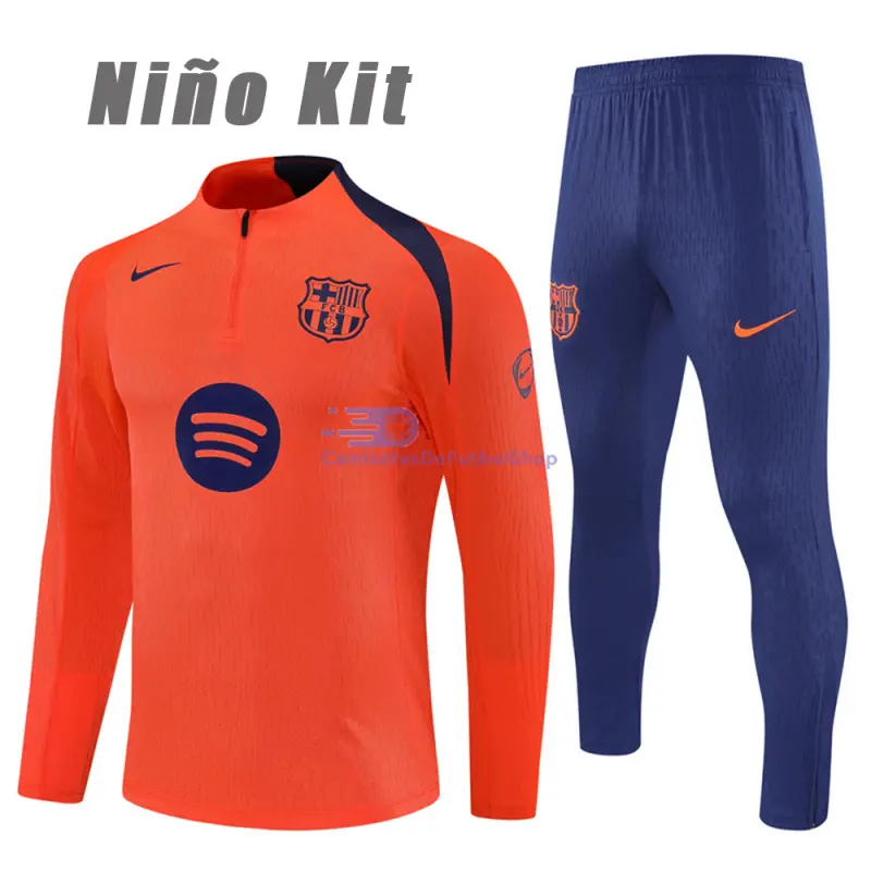 Sudadera De Entrenamiento Barcelona 2025/2026 Niño Kit Naranja (EDICIÓN JUGADOR)
