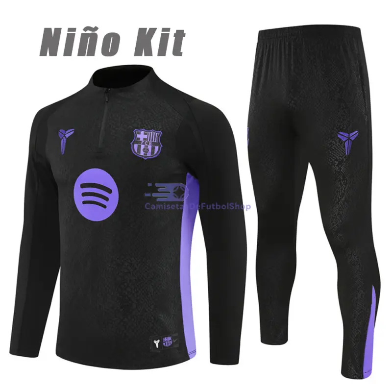 Sudadera De Entrenamiento Barcelona x Kobe Bryant 2025/2026 Niño Kit Negro