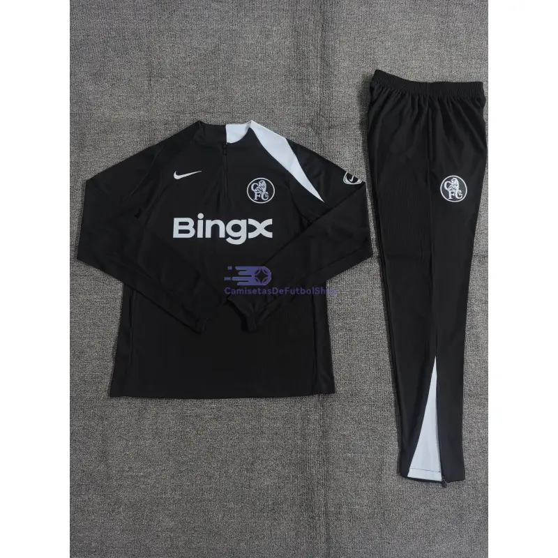 Sudadera De Entrenamiento Chelsea 2025/2026 Niño Kit Negro (EDICIÓN JUGADOR)