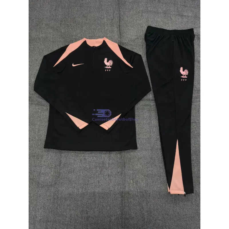 Sudadera De Entrenamiento Francia 2025/2026 Niño Kit Negro (EDICIÓN JUGADOR)
