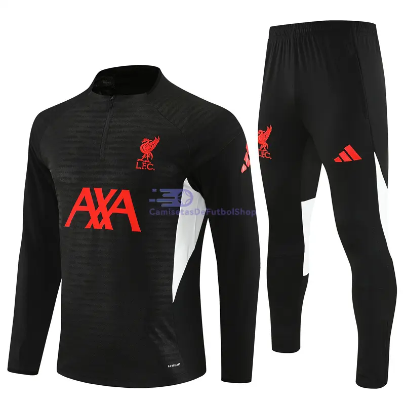 Sudadera De Entrenamiento Liverpool 2025/2026 Kit Negro/Blanco (EDICIÓN JUGADOR)