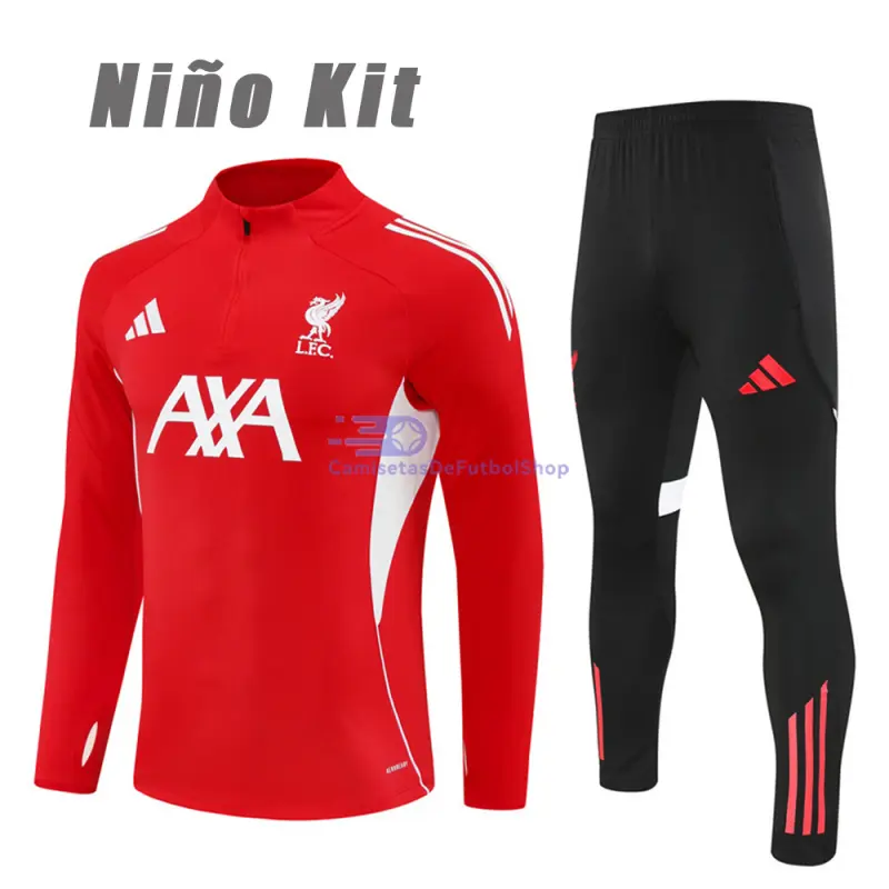 Sudadera De Entrenamiento Liverpool 2025/2026 Niño Kit Rojo/Blanco
