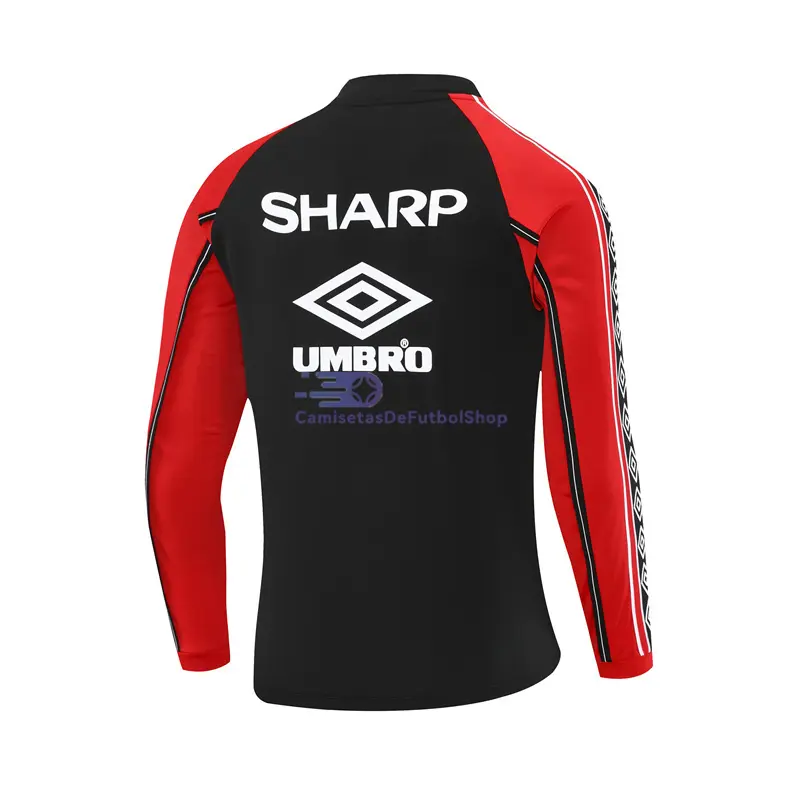 Sudadera De Entrenamiento Manchester United Retro 1998/1999 Negro/Rojo