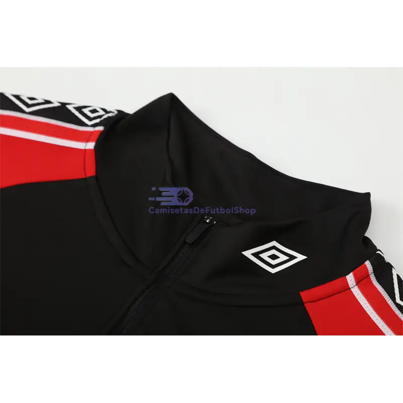 Sudadera De Entrenamiento Manchester United Retro 1998/1999 Negro/Rojo