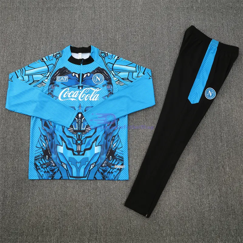 Sudadera De Entrenamiento Napoli 2025/2026 Kit Azul Claro con Estampado