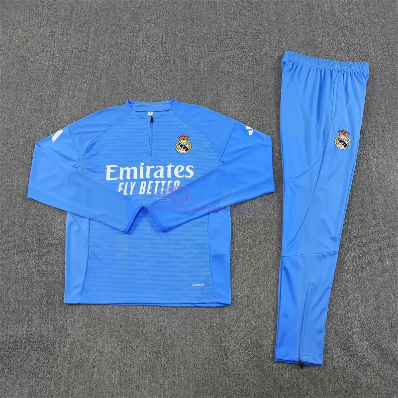 Sudadera De Entrenamiento Real Madrid 2025/2026 Kit Azul Claro (EDICIÓN JUGADOR)