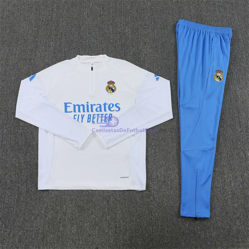 Sudadera De Entrenamiento Real Madrid 2025/2026 Kit Blanco (EDICIÓN JUGADOR)