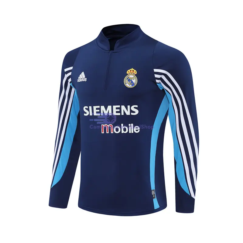 Sudadera De Entrenamiento Real Madrid Retro 2003/04 Azul Marino
