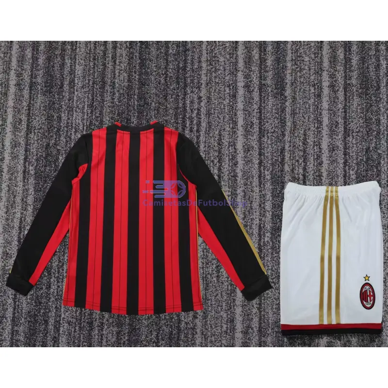 Camiseta AC Milan 2013/14 1ª Equipación Retro ML Rojo/Negro Niño Kit