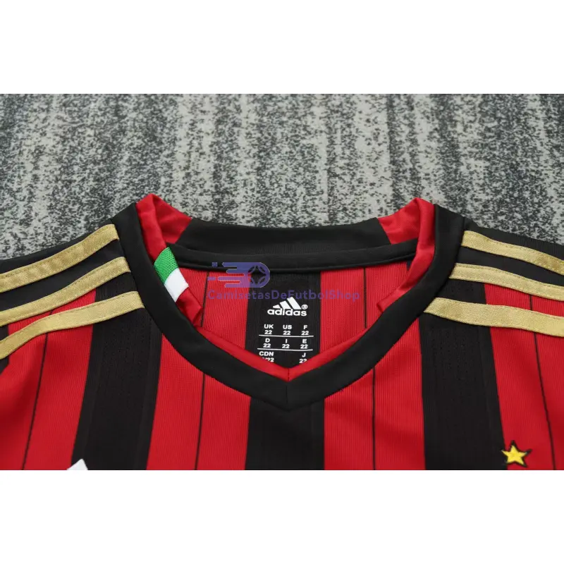 Camiseta AC Milan 2013/14 1ª Equipación Retro ML Rojo/Negro Niño Kit