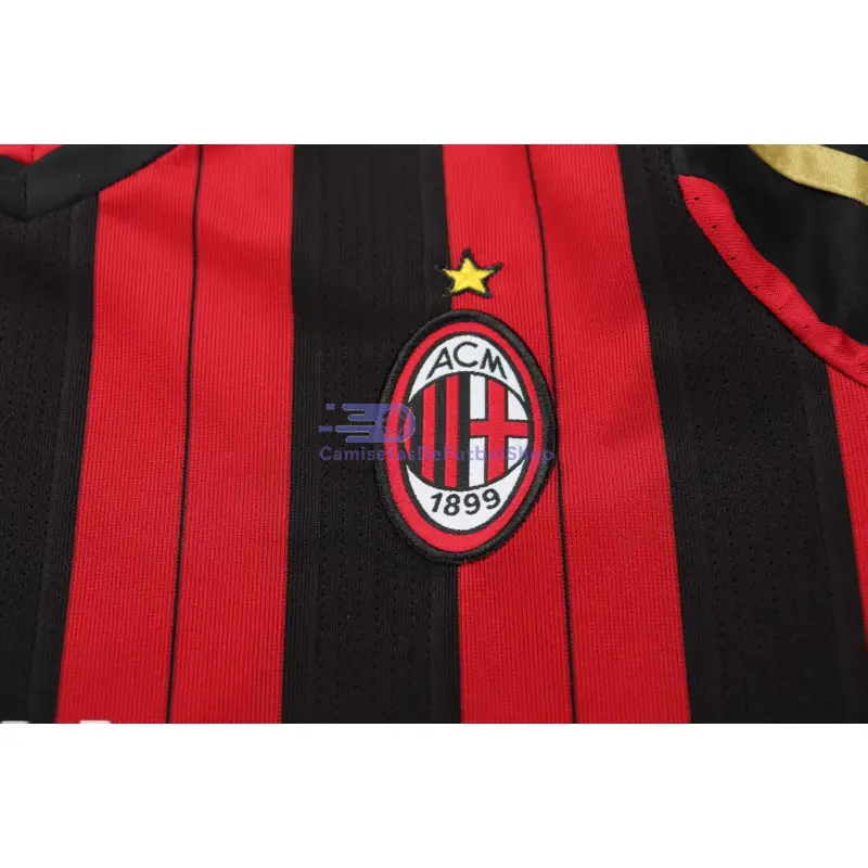 Camiseta AC Milan 2013/14 1ª Equipación Retro ML Rojo/Negro Niño Kit