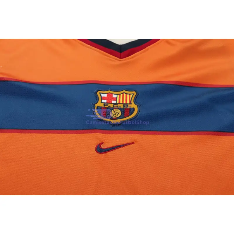 Camiseta Barcelona 1998/99 3ª Equipación Retro Naranja Niño Kit