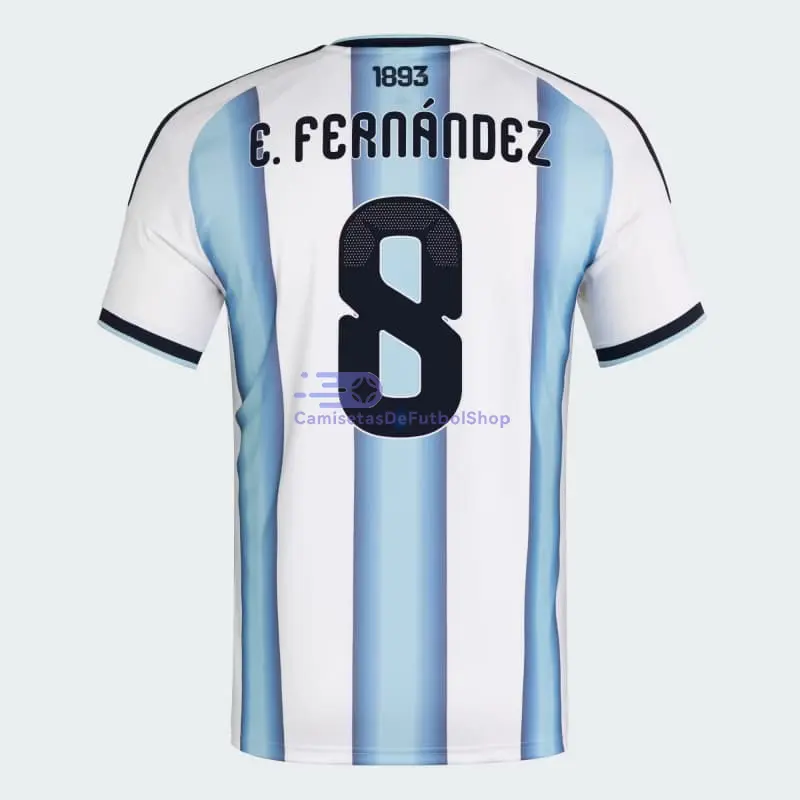 Camiseta E.Fernández 8 Argentina 2026 1ª Equipación Azul/Blanco