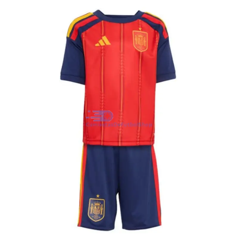 Camiseta España 2026 1ª Equipación Mundial Rojo/Azul Niño Kit