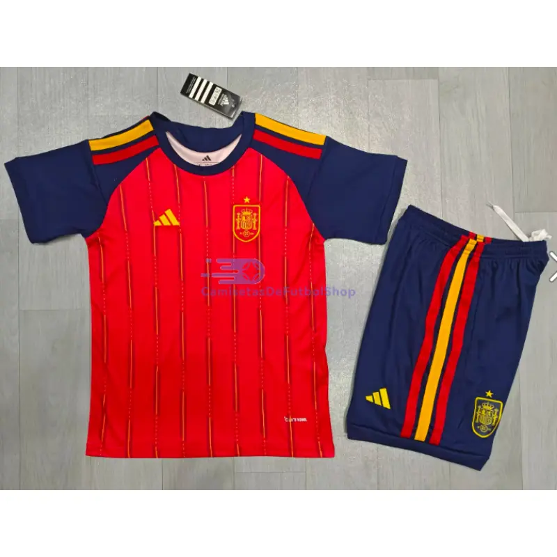 Camiseta España 2026 1ª Equipación Rojo/Azul Niño Kit