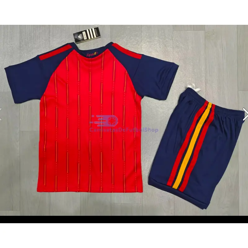 Camiseta España 2026 1ª Equipación Rojo/Azul Niño Kit