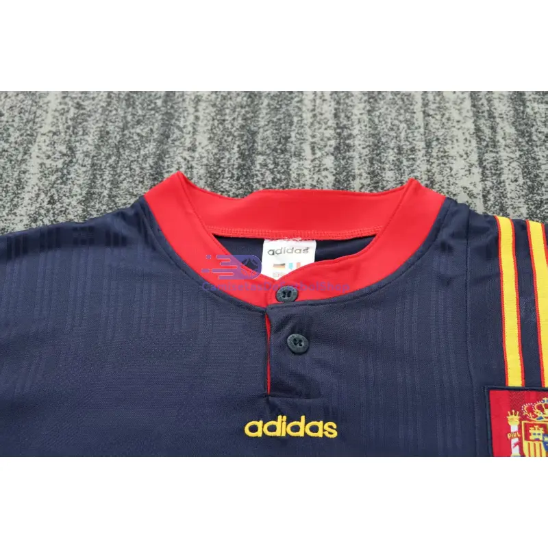 Camiseta España 1996 2ª Equipación Retro Azul Niño Kit