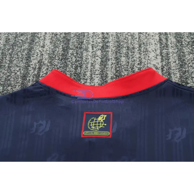 Camiseta España 1996 2ª Equipación Retro Azul Niño Kit