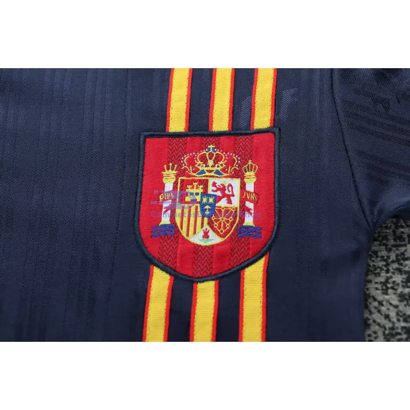 Camiseta España 1996 2ª Equipación Retro Azul Niño Kit