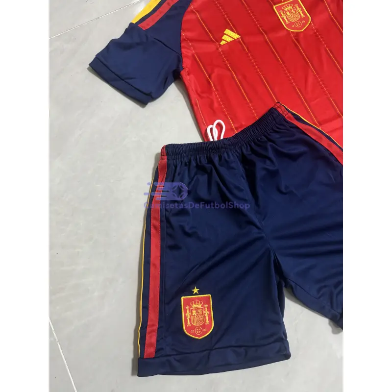 Camiseta España 2026 1ª Equipación Rojo/Azul Niño Kit