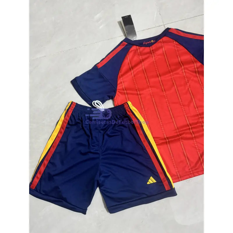 Camiseta España 2026 1ª Equipación Rojo/Azul Niño Kit