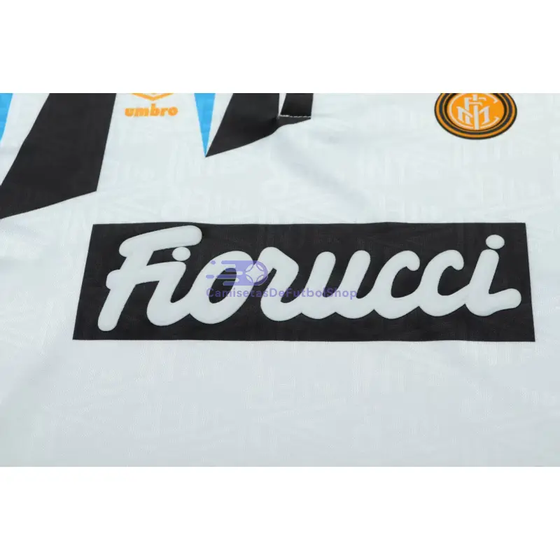 Camiseta Inter de Milan 1992/93 2ª Equipación Retro Blanco Niño Kit