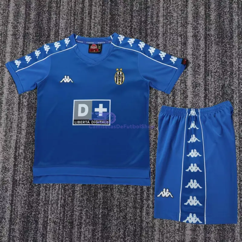 Camiseta Juventus 1999/00 2ª Equipación Retro Azul Niño Kit