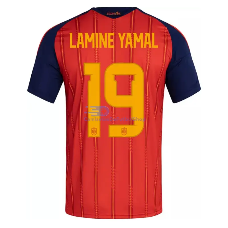 Camiseta Lamine Yamal 19 España 2026 1ª Equipación Rojo/Azul
