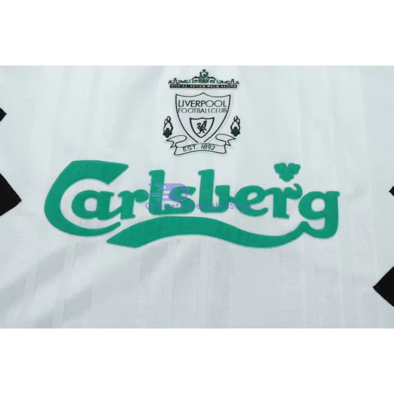 Camiseta Liverpool 1993/95 2ª Equipación Retro Blanco/Verde Niño Kit